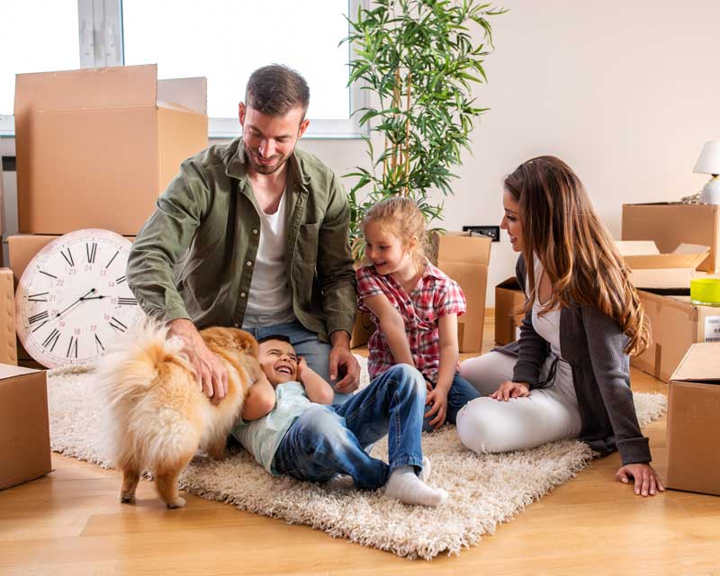 Family in home