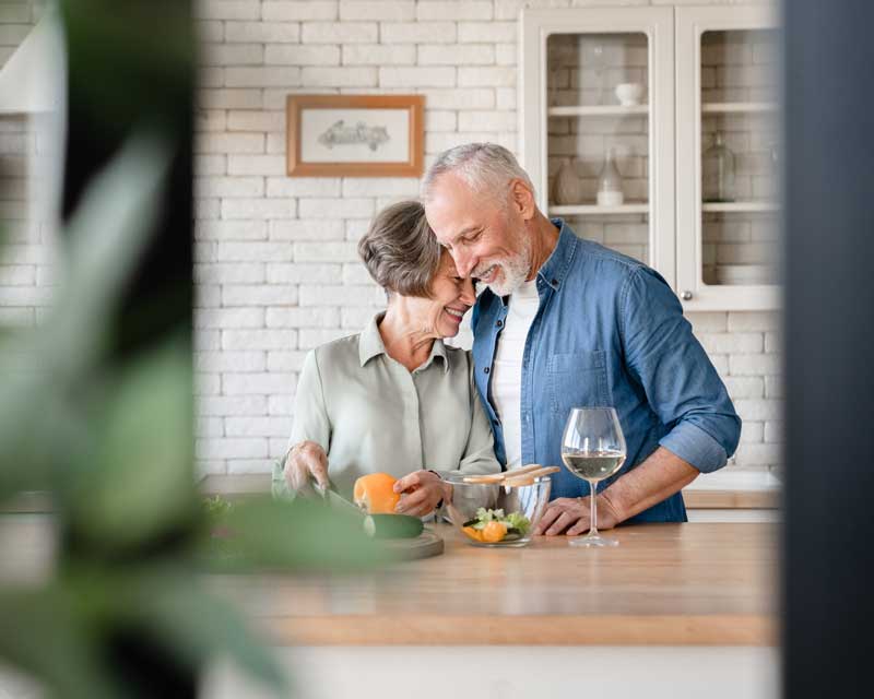 Older couple in home